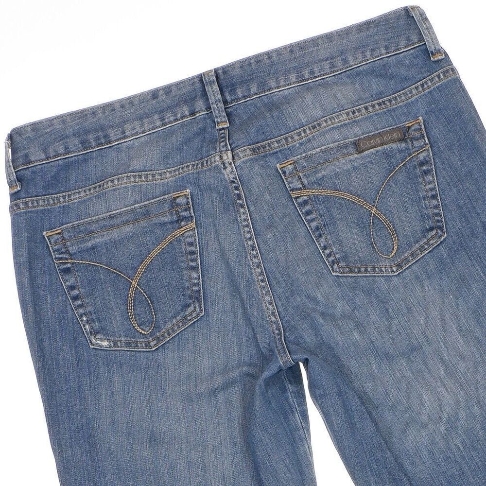 Calvin Klein Jeans Ultimate Bootcut Womens Size 12 Blue Denim Measures 33 x 28 - Picture 9 of 12